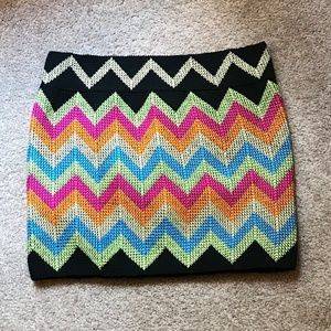 Colorful Knit Mini Skirt